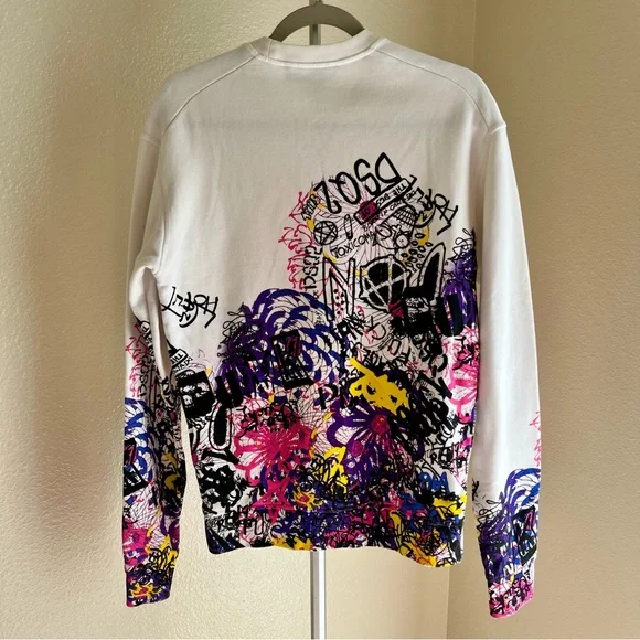 Dsquared2 Japanese Manga Graffiti Print French Terry Sweatshirt Size M